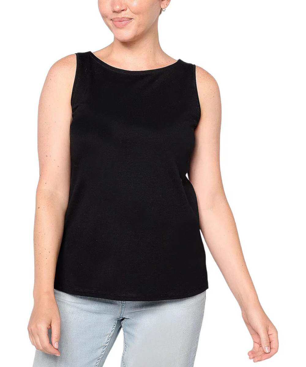 Isaac Mizrahi Live! Essentials Pima Cotton Sleeveless Top Black - Regular
